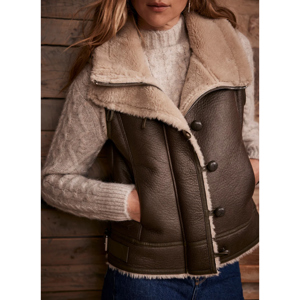 Mint Velvet Khaki Funnel Neck Gilet